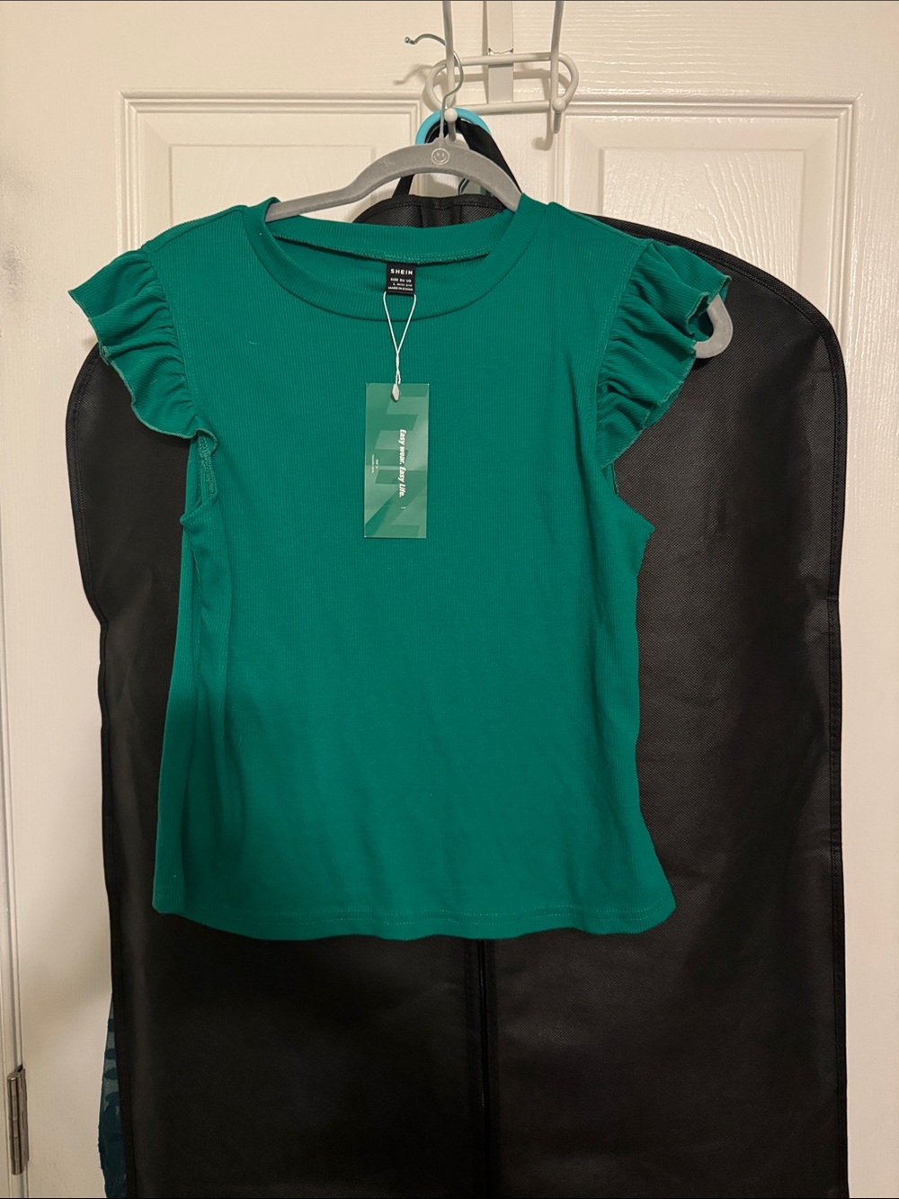Green Ruffle Sleeve Top